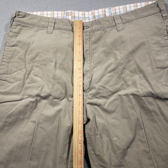 Oldeβ School Brand Shorts Mens Size 36 Beige / Plaid Solid Chino REVERSIBLE - Picture 5 of 12